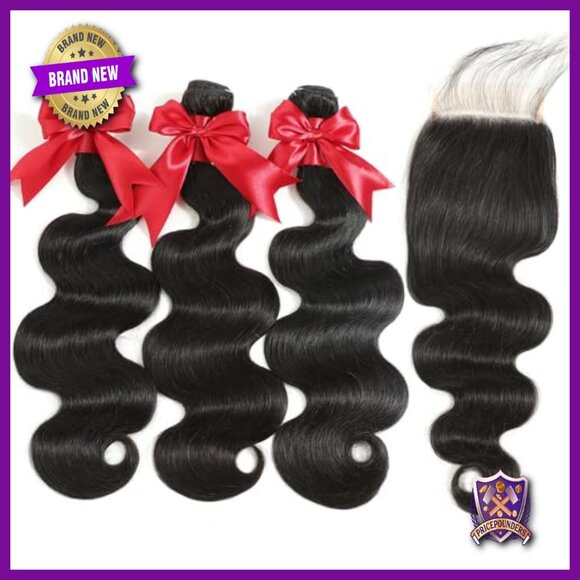 12A Brazilian Body Wave Human Hair Bundles with 4x4 HD Lace Closure main image 4